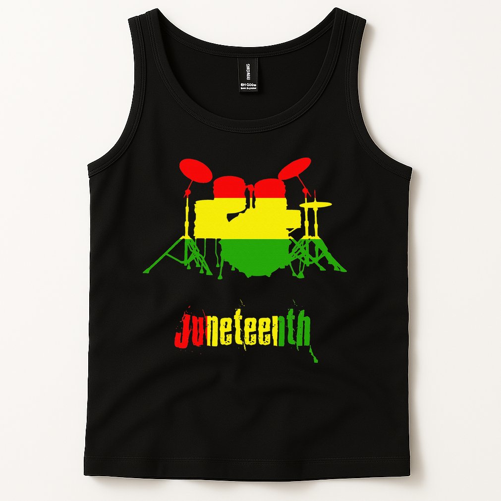 Drummer Juneteenth Day Black Pride History Love Music Drum Tank Top