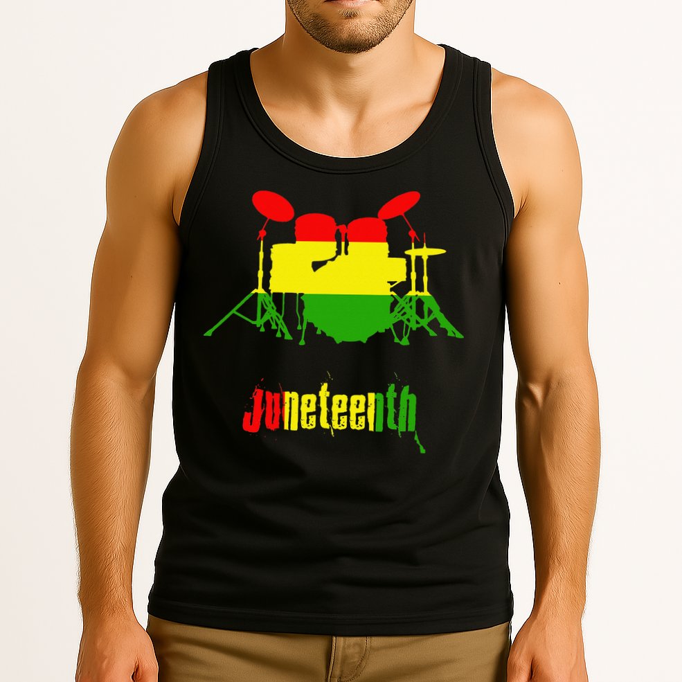 Drummer Juneteenth Day Black Pride History Love Music Drum Tank Top