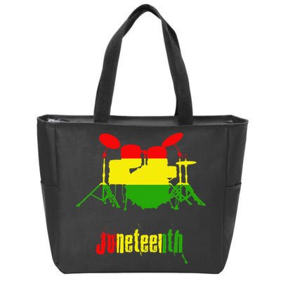 Drummer Juneteenth Day Black Pride History Love Music Drum Zip Tote Bag
