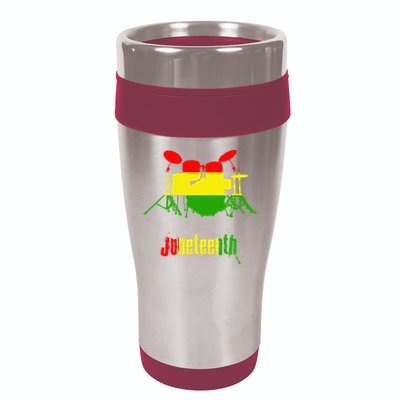 Drummer Juneteenth Day Black Pride History Love Music Drum 16oz Travel Tumbler