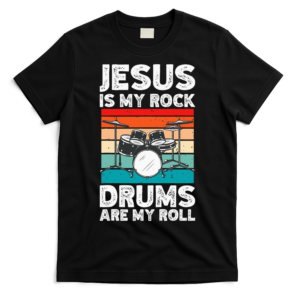Drummer Jesus Drumming Drums Percussion Faith Christian T-Shirt