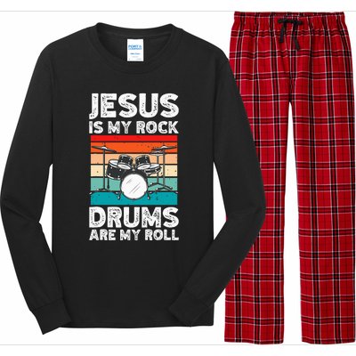 Drummer Jesus Drumming Drums Percussion Faith Christian Long Sleeve Pajama Set