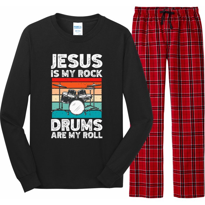 Drummer Jesus Drumming Drums Percussion Faith Christian Long Sleeve Pajama Set