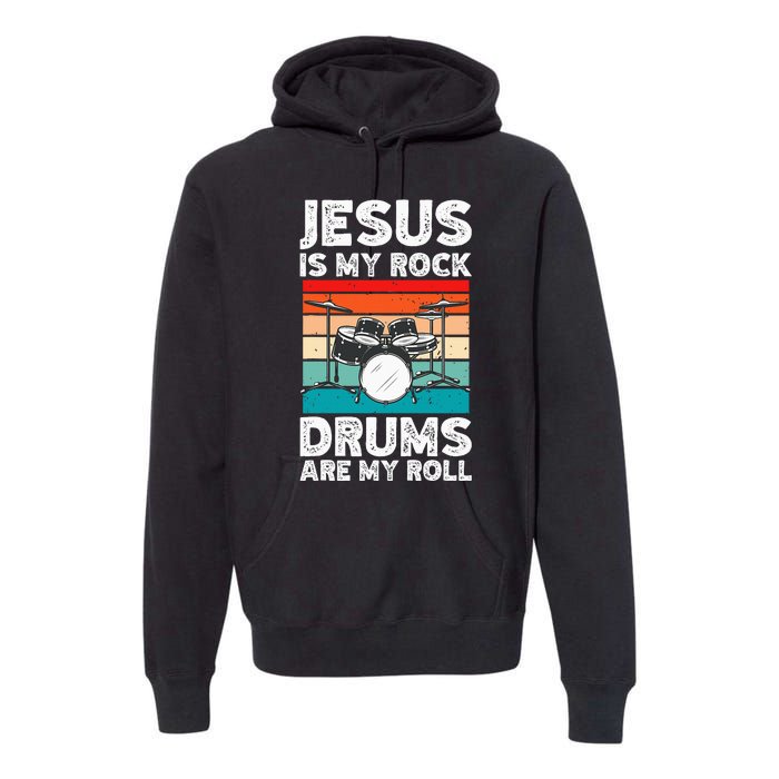 Drummer Jesus Drumming Drums Percussion Faith Christian Premium Hoodie