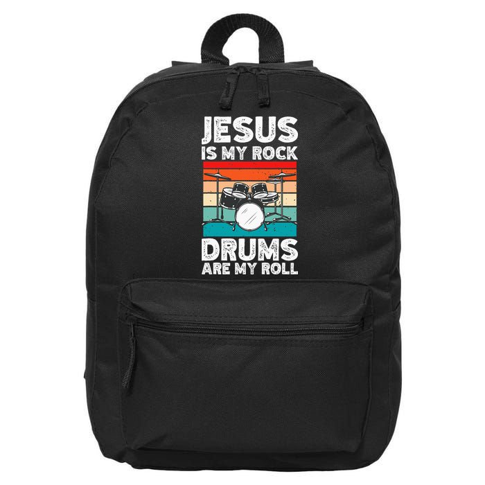 Drummer Jesus Drumming Drums Percussion Faith Christian 16 in Basic Backpack