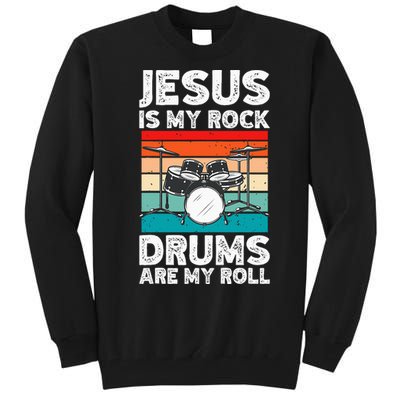 Drummer Jesus Drumming Drums Percussion Faith Christian Tall Sweatshirt