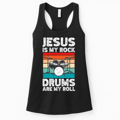 Drummer Jesus Drumming Drums Percussion Faith Christian Womens Tank Top