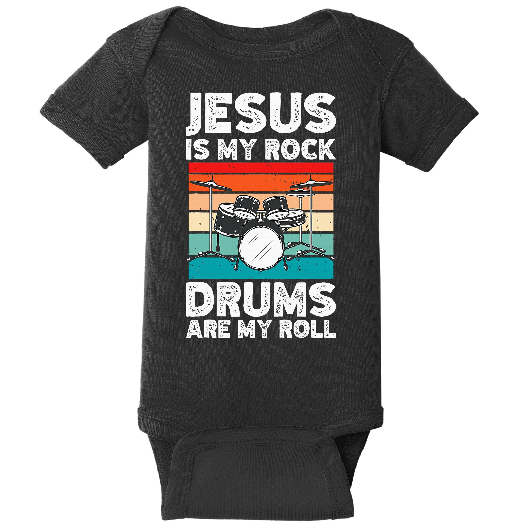 Drummer Jesus Drumming Drums Percussion Faith Christian Baby Bodysuit
