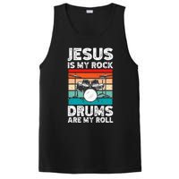 Drummer Jesus Drumming Drums Percussion Faith Christian PosiCharge Competitor Tank