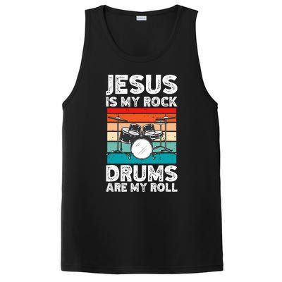 Drummer Jesus Drumming Drums Percussion Faith Christian PosiCharge Competitor Tank