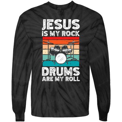 Drummer Jesus Drumming Drums Percussion Faith Christian Tie-Dye Long Sleeve Shirt