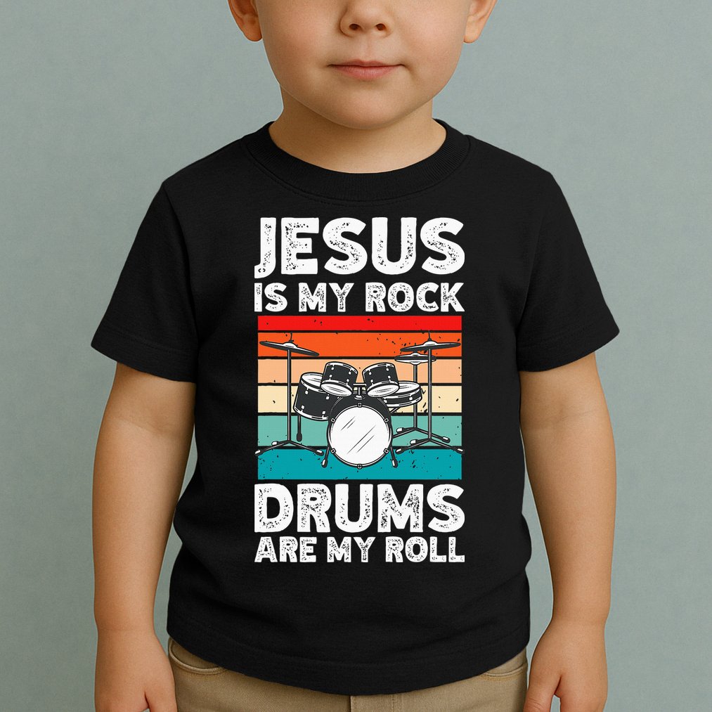 Drummer Jesus Drumming Drums Percussion Faith Christian Toddler T-Shirt