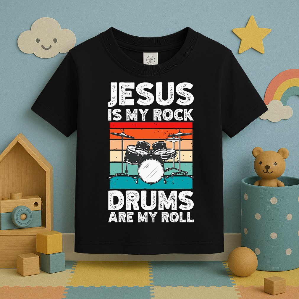 Drummer Jesus Drumming Drums Percussion Faith Christian Toddler T-Shirt