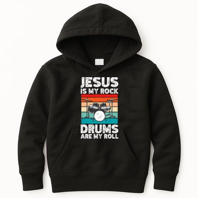 Drummer Jesus Drumming Drums Percussion Faith Christian Kids Hoodie