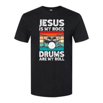 Drummer Jesus Drumming Drums Percussion Faith Christian Softstyle CVC T-Shirt