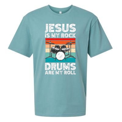 Drummer Jesus Drumming Drums Percussion Faith Christian Sueded Cloud Jersey T-Shirt