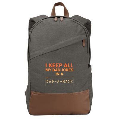 Dad Jokes Design For Dad Database Dad Joke Cotton Canvas Backpack