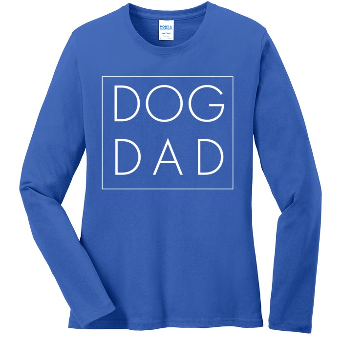 Dad Joke Design Funny Dog Dad Modern Father Meaningful Gift Ladies Long Sleeve Shirt