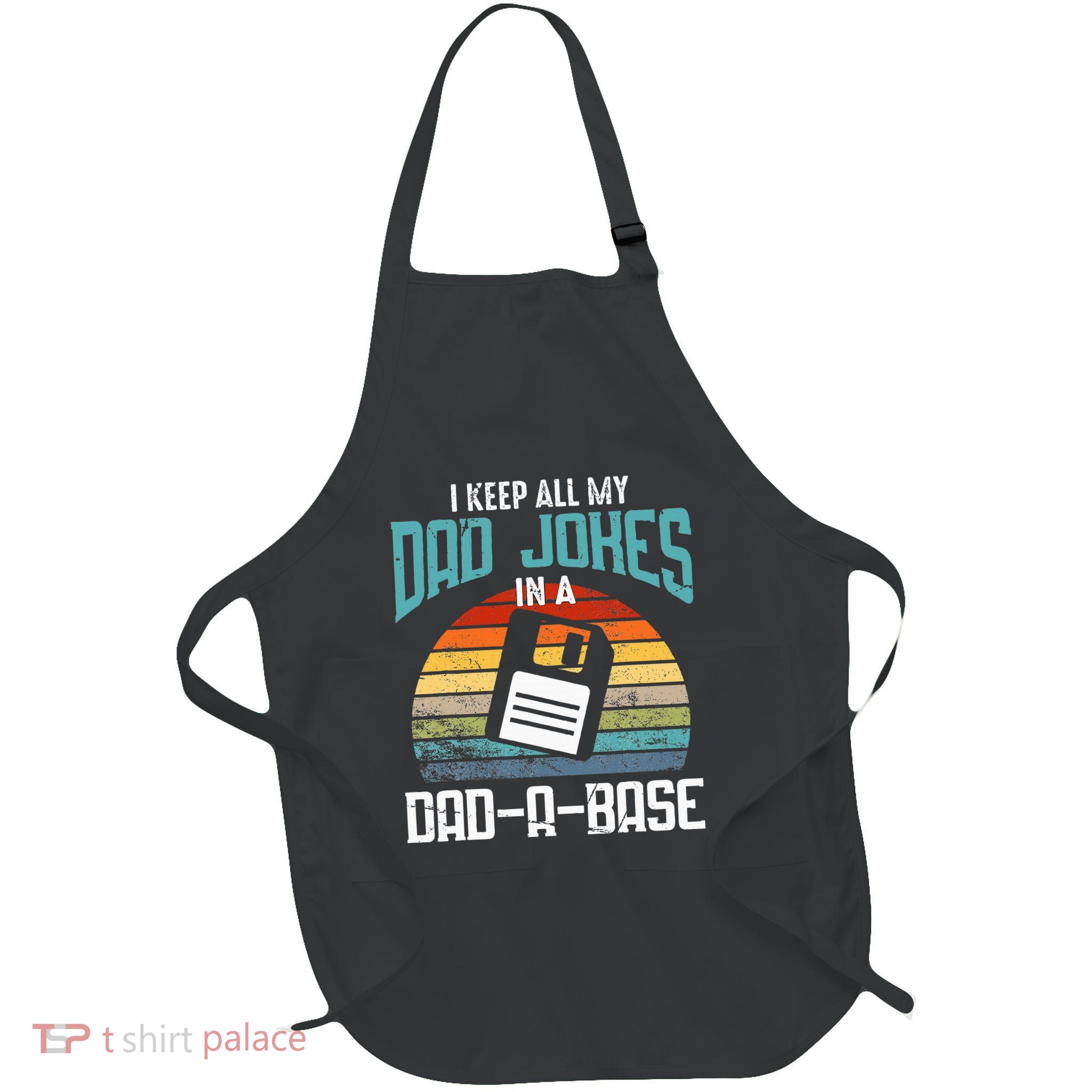 Dad Jokes Database Pun Best Dad Humor Full-Length Apron With Pockets