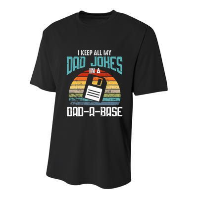 Dad Jokes Database Pun Best Dad Humor Youth Performance Sprint T-Shirt
