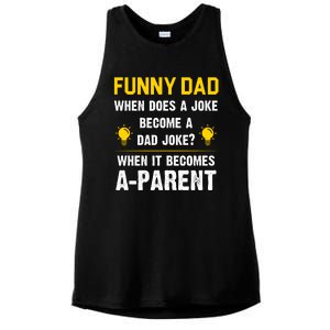 Dad Joke Funny Parent Quote Ladies PosiCharge Tri-Blend Wicking Tank