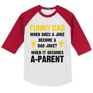 Dad Joke Funny Parent Quote Kids Colorblock Raglan Jersey