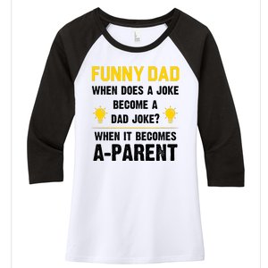 Dad Joke Funny Parent Quote Women's Tri-Blend 3/4-Sleeve Raglan Shirt