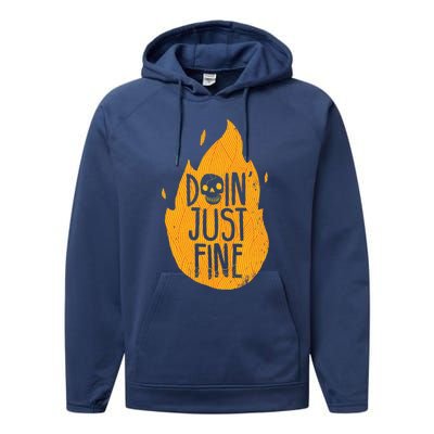 Doin Just Fine Performance Fleece Hoodie