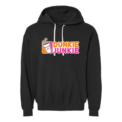 Dunkie Junkie Funny Coffee Lover Gift Garment-Dyed Fleece Hoodie