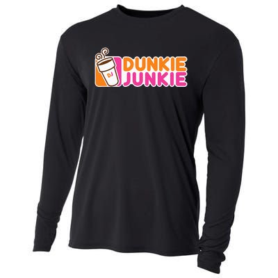 Dunkie Junkie Funny Coffee Lover Gift Cooling Performance Long Sleeve Crew