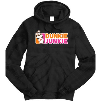 Dunkie Junkie Funny Coffee Lover Gift Tie Dye Hoodie