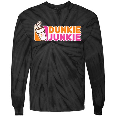 Dunkie Junkie Funny Coffee Lover Gift Tie-Dye Long Sleeve Shirt