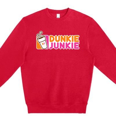 Dunkie Junkie Funny Coffee Lover Gift Premium Crewneck Sweatshirt