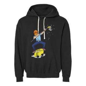 Dabbing Janitor Funny Dancing Gift For Custodian Garment-Dyed Fleece Hoodie