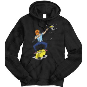 Dabbing Janitor Funny Dancing Gift For Custodian Tie Dye Hoodie