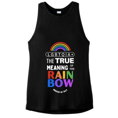 Dr. Jebra Faushay Lgbtqia+ The True Meaning Of The Rain Bow Ladies PosiCharge Tri-Blend Wicking Tank