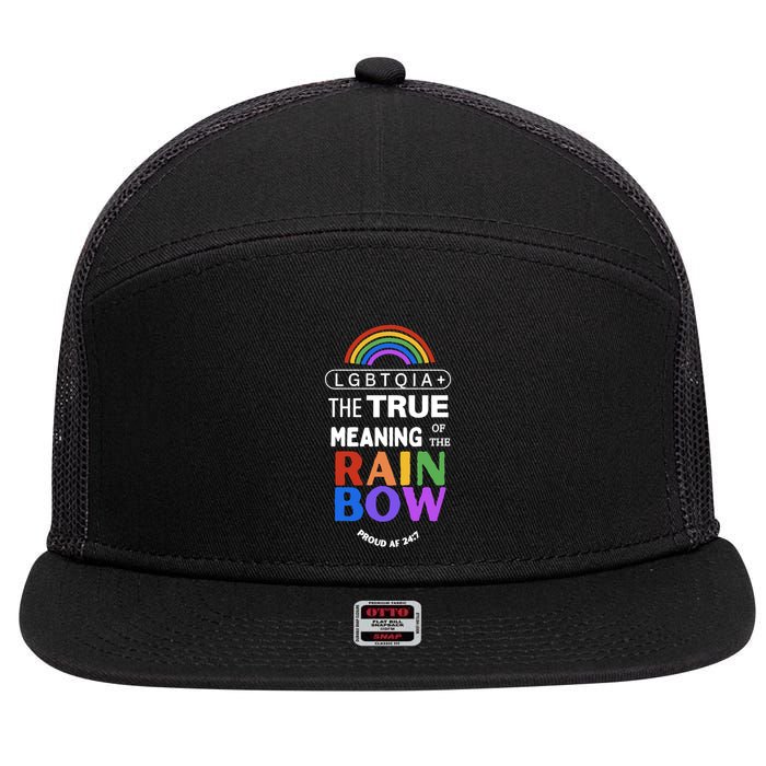 Dr. Jebra Faushay Lgbtqia+ The True Meaning Of The Rain Bow 7 Panel Mesh Trucker Snapback Hat