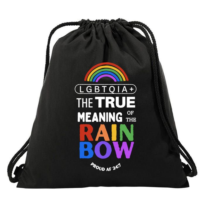 Dr. Jebra Faushay Lgbtqia+ The True Meaning Of The Rain Bow Drawstring Bag