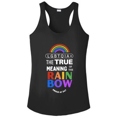 Dr. Jebra Faushay Lgbtqia+ The True Meaning Of The Rain Bow Ladies PosiCharge Competitor Racerback Tank