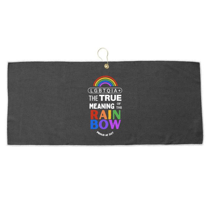 Dr. Jebra Faushay Lgbtqia+ The True Meaning Of The Rain Bow Large Microfiber Waffle Golf Towel