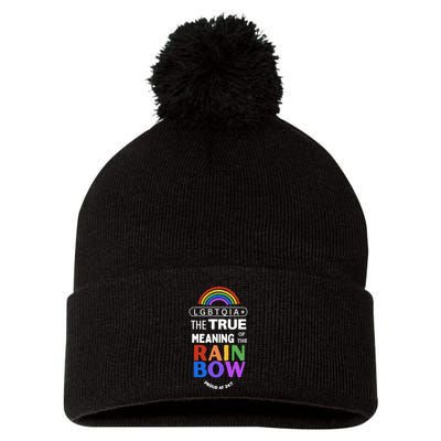 Dr. Jebra Faushay Lgbtqia+ The True Meaning Of The Rain Bow Pom Pom 12in Knit Beanie