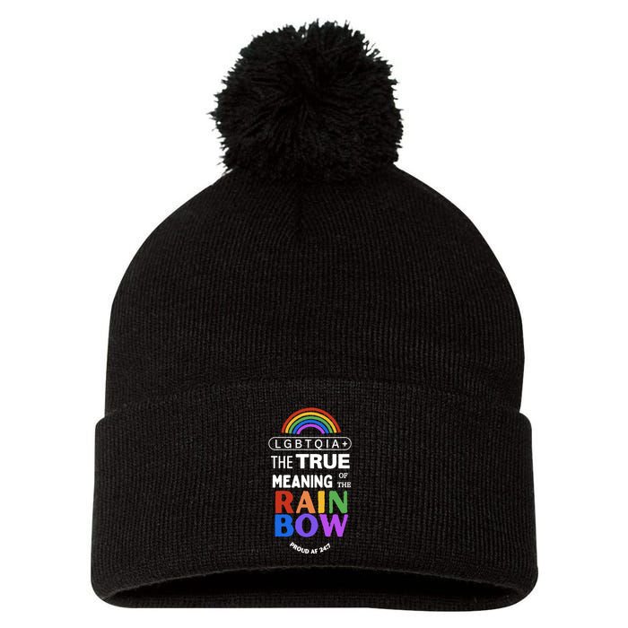 Dr. Jebra Faushay Lgbtqia+ The True Meaning Of The Rain Bow Pom Pom 12in Knit Beanie