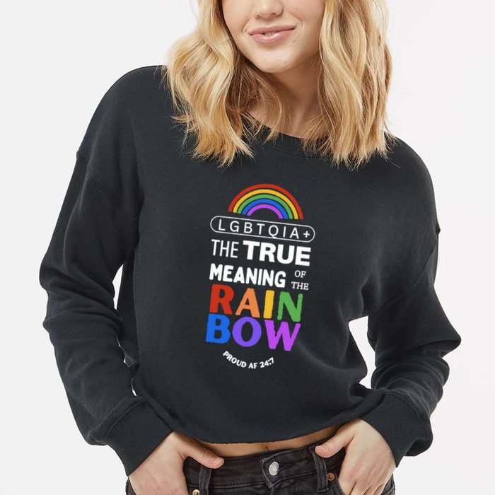 Dr. Jebra Faushay Lgbtqia+ The True Meaning Of The Rain Bow Cropped Pullover Crew
