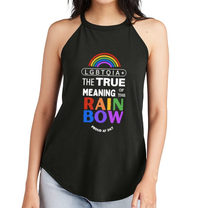 Dr. Jebra Faushay Lgbtqia+ The True Meaning Of The Rain Bow Women's Perfect Tri Rocker Tank