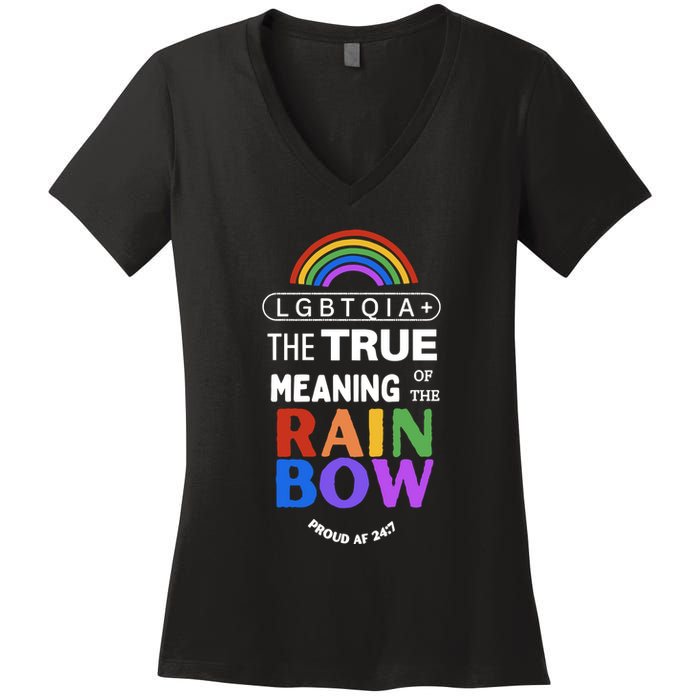 Dr. Jebra Faushay Lgbtqia+ The True Meaning Of The Rain Bow Women's V-Neck T-Shirt