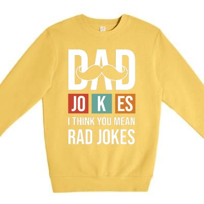 Dad Jokes Funny Father T Premium Crewneck Sweatshirt