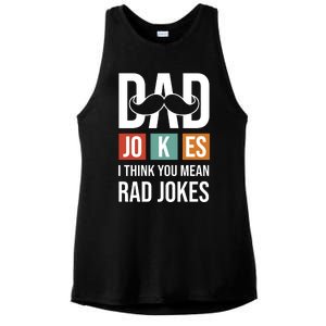 Dad Jokes Funny Father T Ladies PosiCharge Tri-Blend Wicking Tank