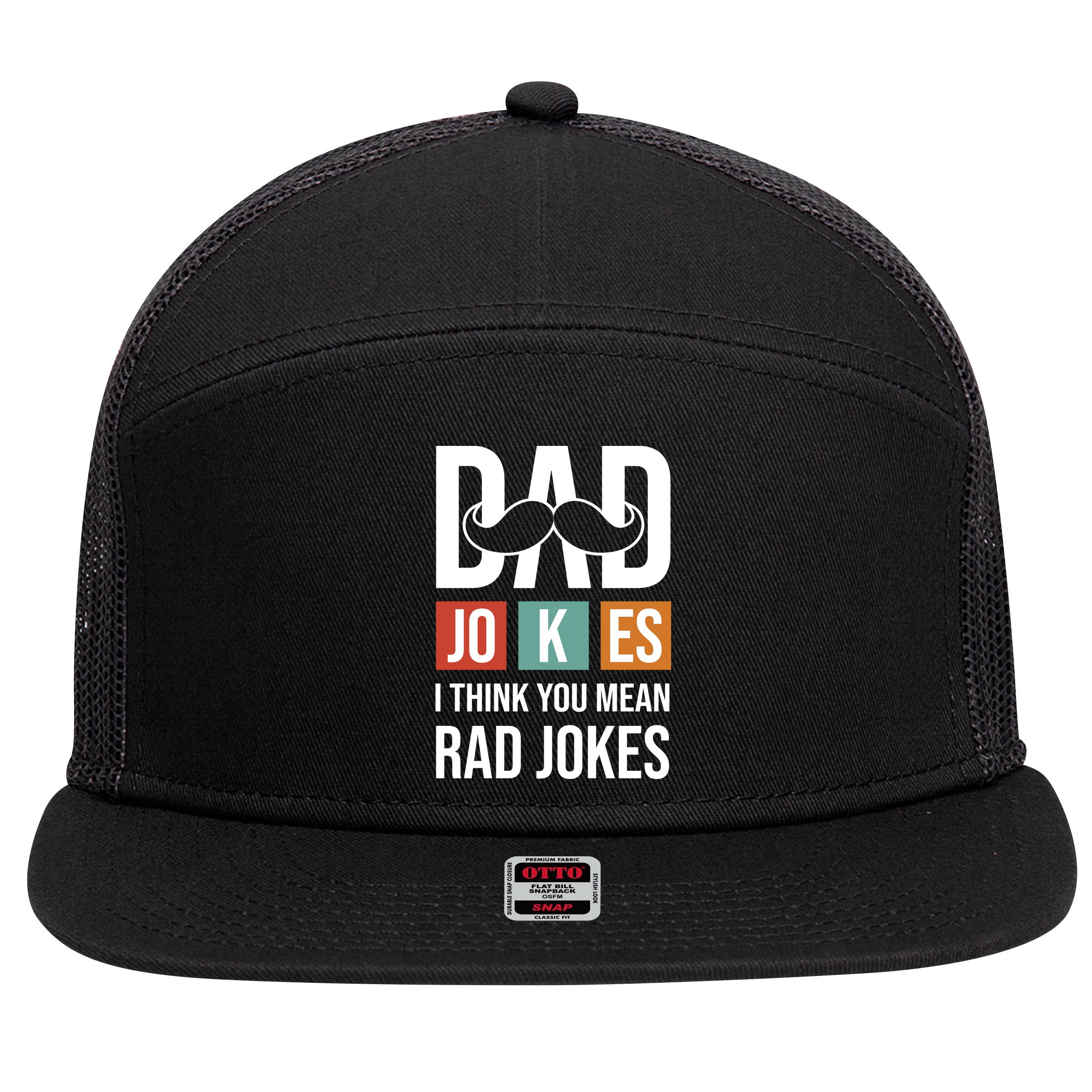 Dad Jokes Funny Father T 7 Panel Mesh Trucker Snapback Hat