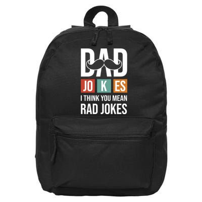 Dad Jokes Funny Father T 16 in Basic Backpack