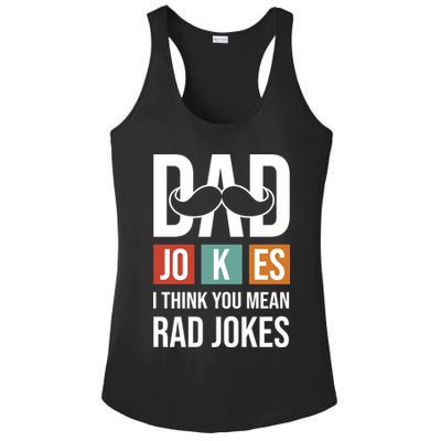 Dad Jokes Funny Father T Ladies PosiCharge Competitor Racerback Tank